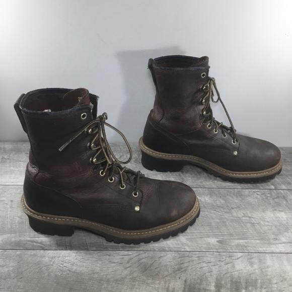 Carolina CA821 Men’s Soft Toe Briar Pitstop Leather Lug Logger Boots Size 9 D - Picture 3 of 12